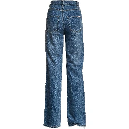 Rhinestone Denim Straight Leg Jeans