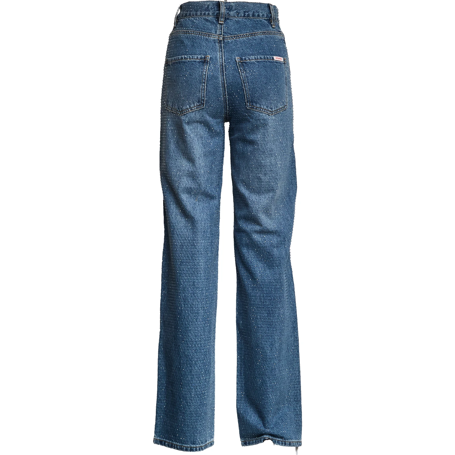 Rhinestone Denim Straight Leg Jeans