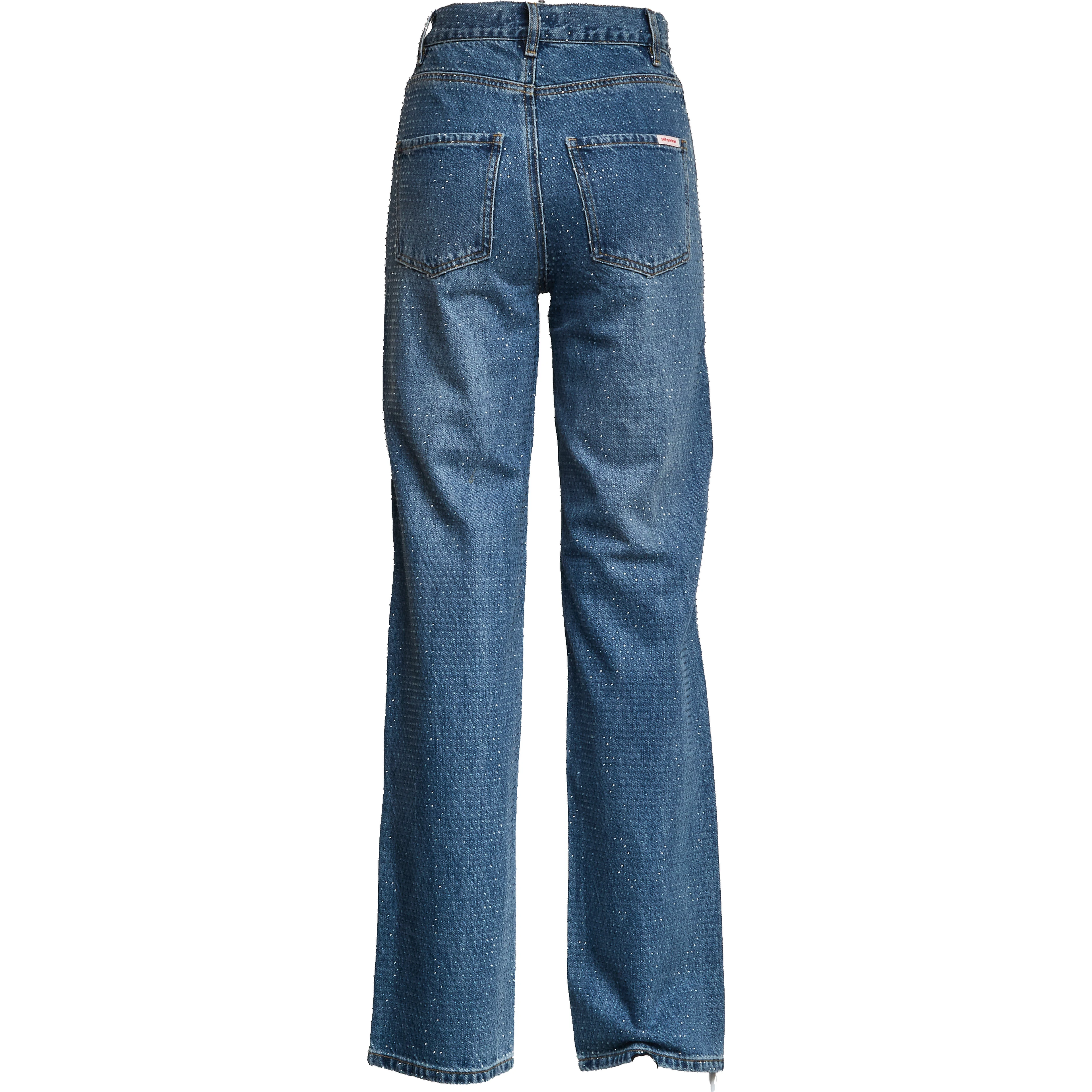Rhinestone Denim Straight Leg Jeans