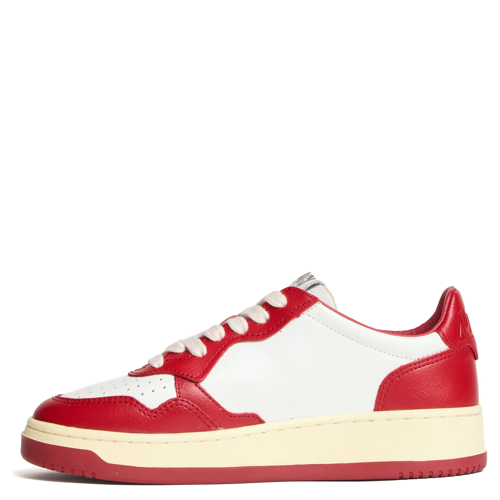 Sneakers Medalist Low In Pelle Bianca, Rossa Con Lettering