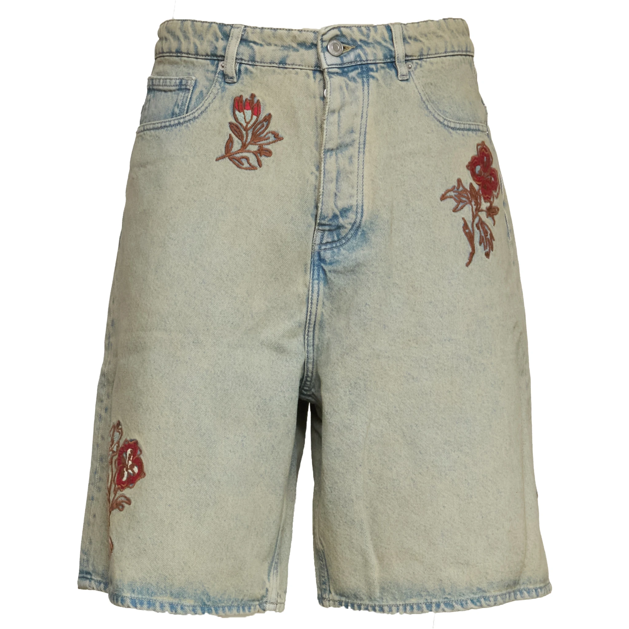 Short Jean Dusty Brodé Fleurs