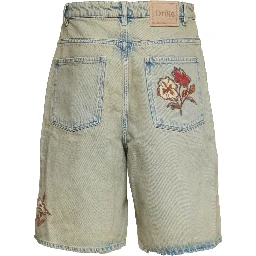 Short Jean Dusty Brodé Fleurs