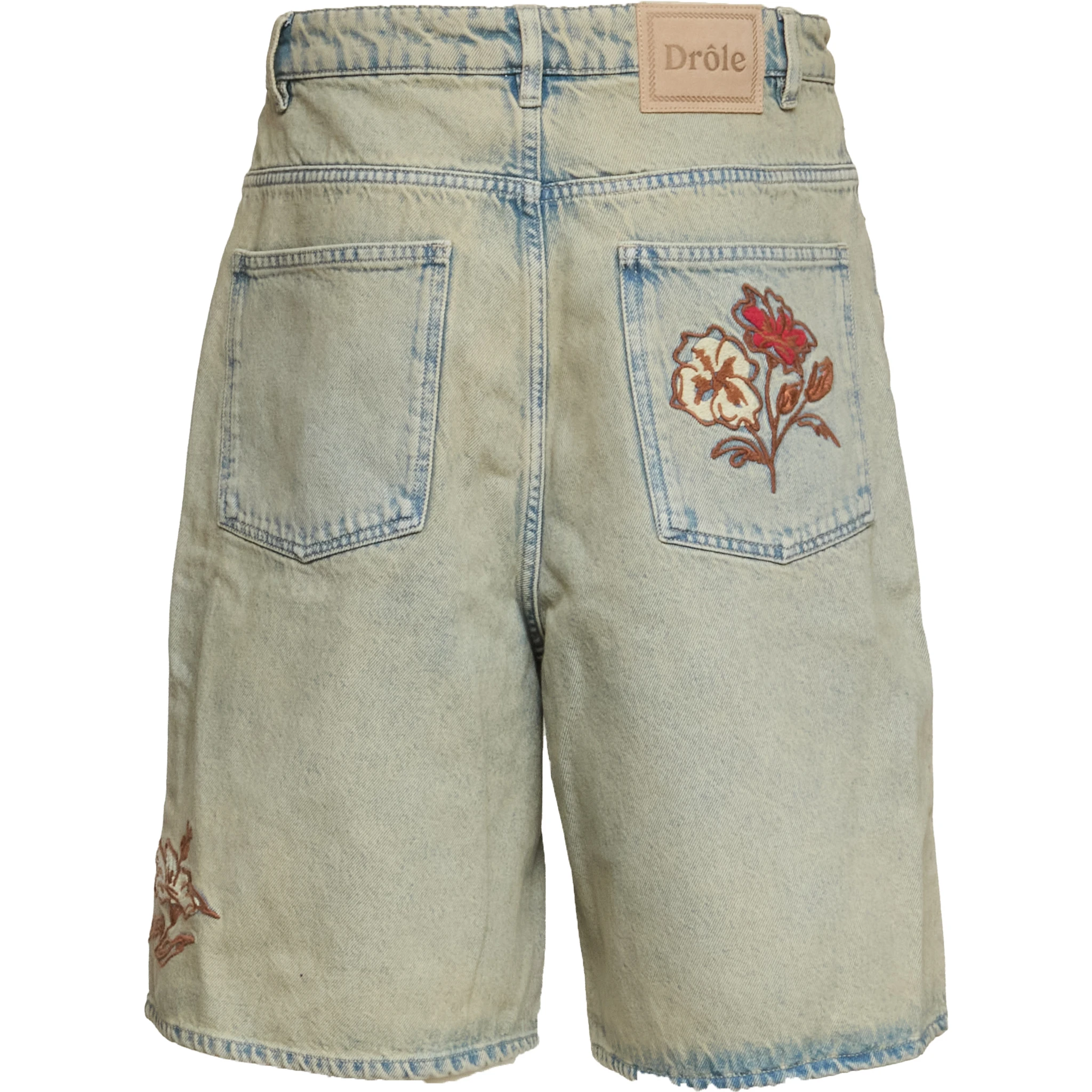 Short Jean Dusty Brodé Fleurs