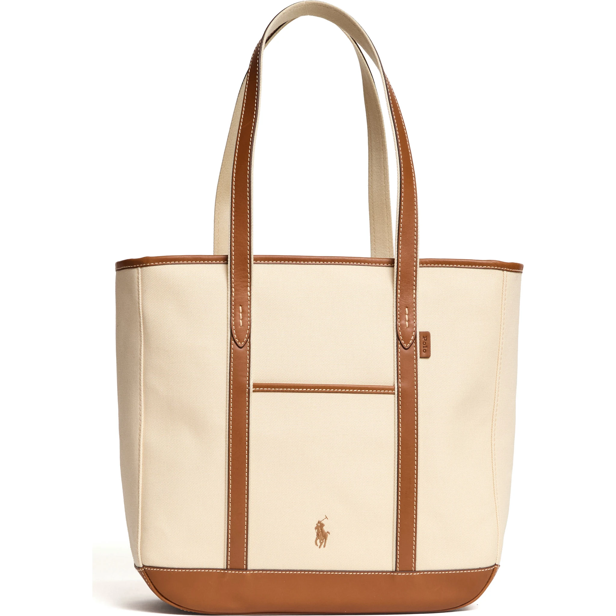 Borsa Tote Media In Pelle, Canvas