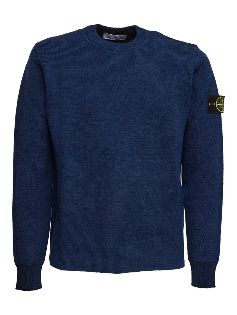 Maglia Girocollo Rubberised RWS Wool + Organic Cotton Double