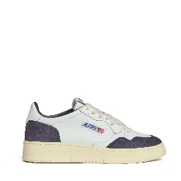 Sneakers Medalist Low In Pelle Soft Bianca, Suede Beige