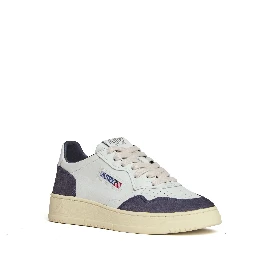 Sneakers Medalist Low In Pelle Soft Bianca, Suede Beige