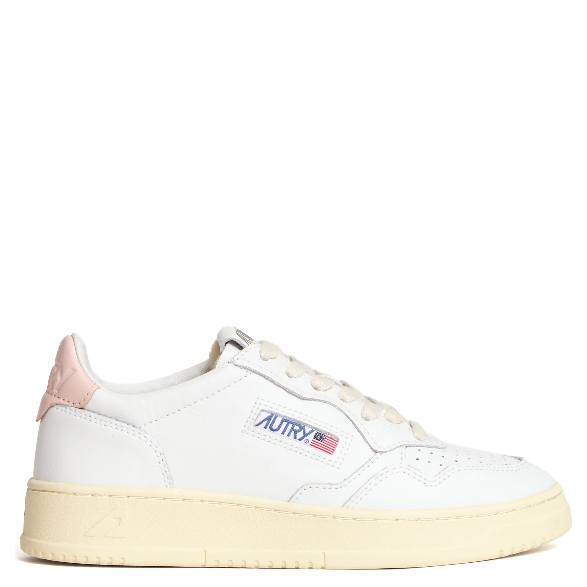Sneakers Medalist Low In Pelle Bianca, Rosa