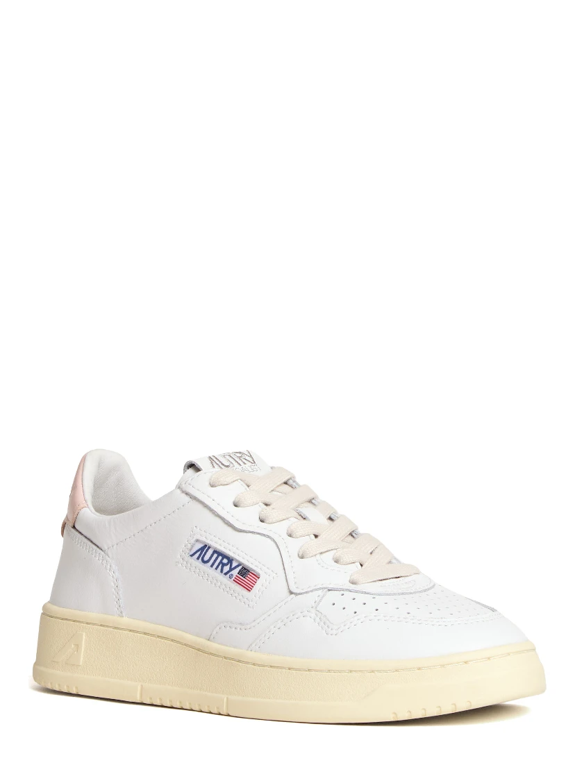 Sneakers Medalist Low In Pelle Bianca, Rosa