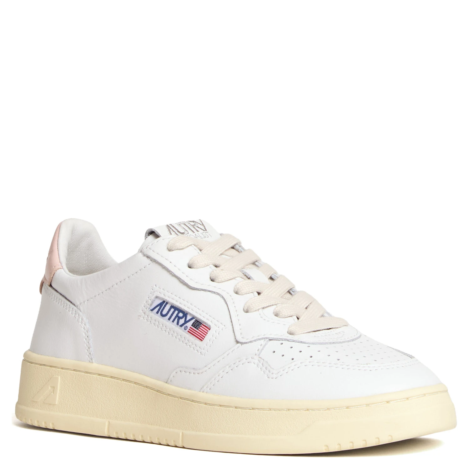Sneakers Medalist Low In Pelle Bianca, Rosa