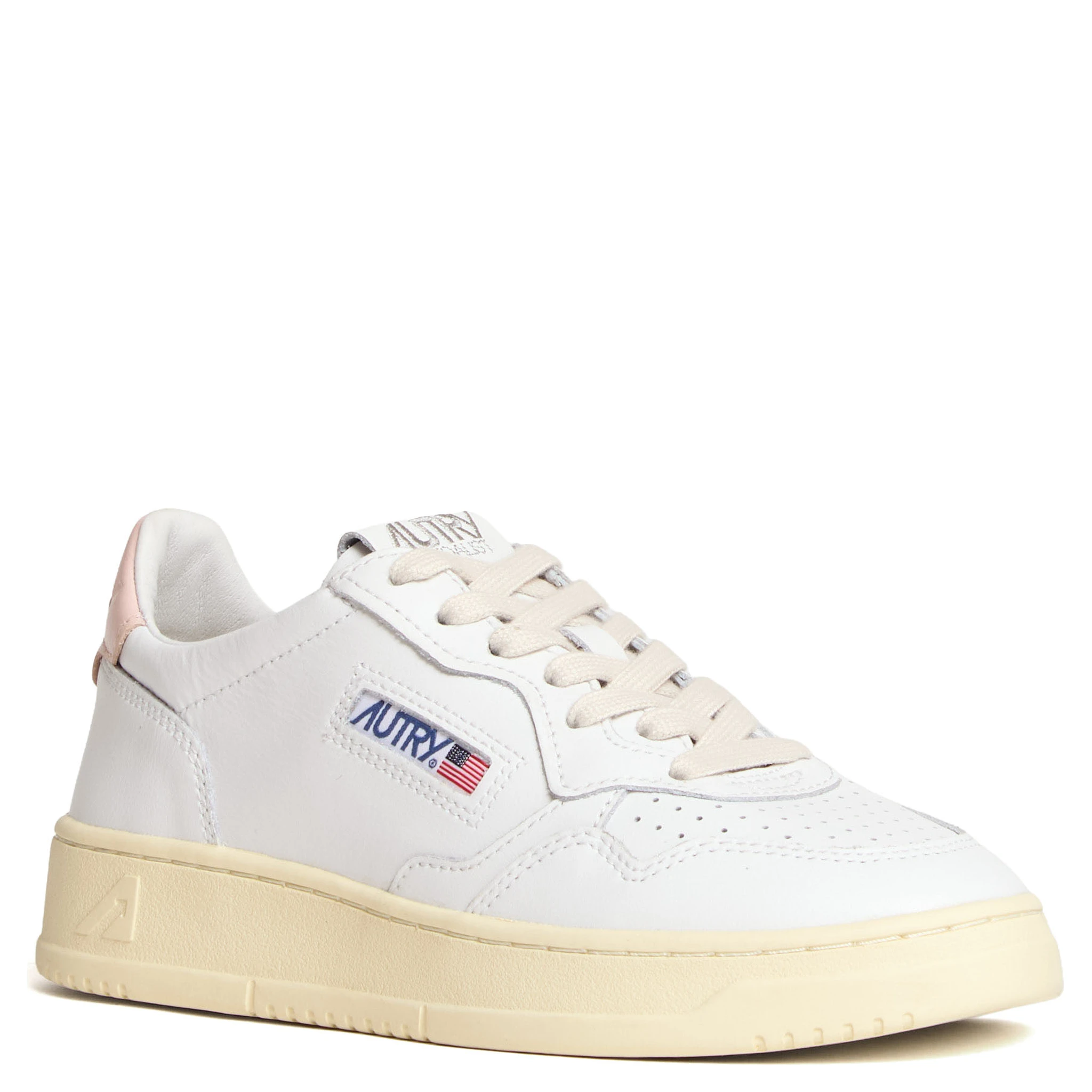 Sneakers Medalist Low In Pelle Bianca, Rosa