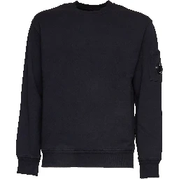 Cotton Diagonal Fleece Crewneck Lens Sweatshirt