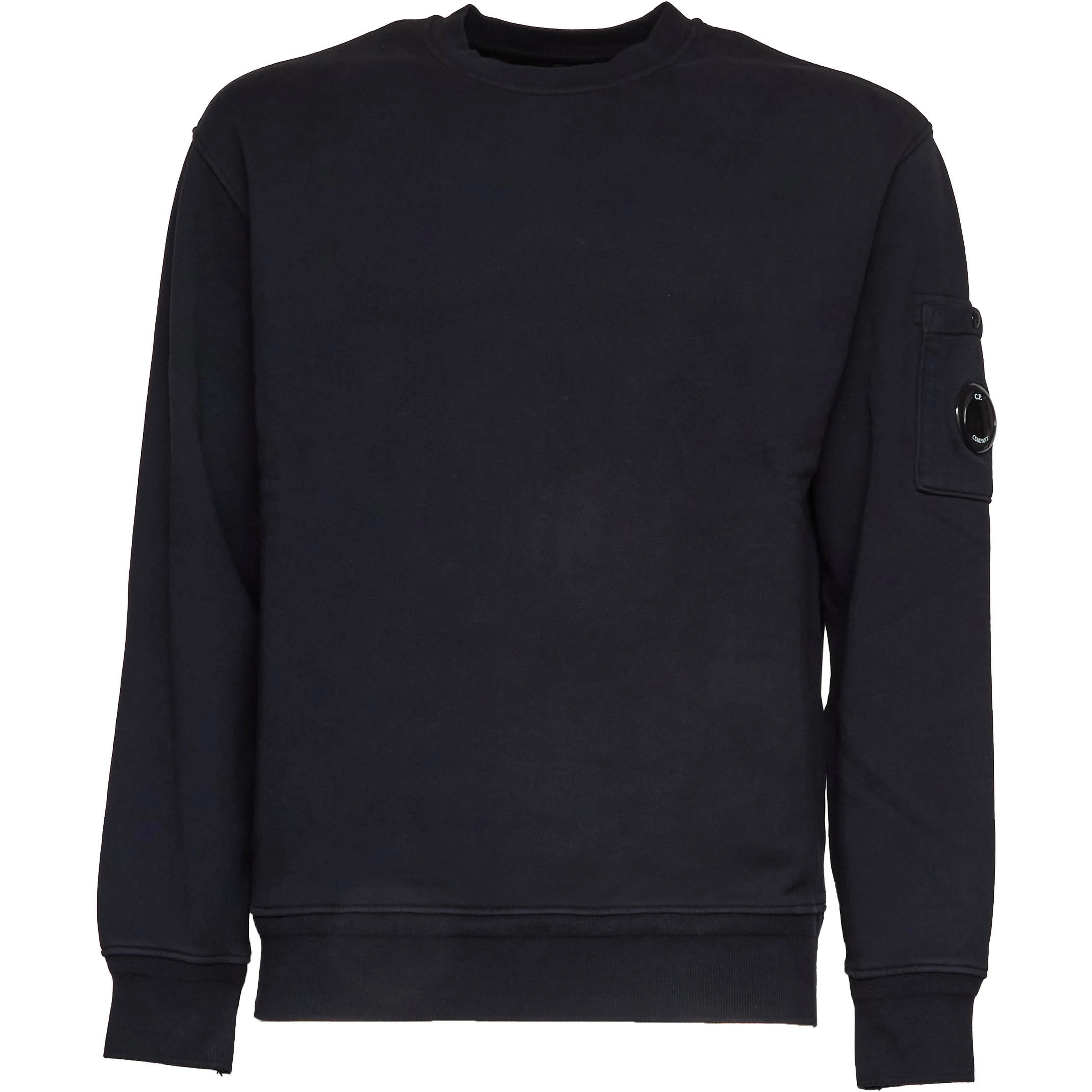 Cotton Diagonal Fleece Crewneck Lens Sweatshirt