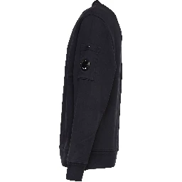 Cotton Diagonal Fleece Crewneck Lens Sweatshirt
