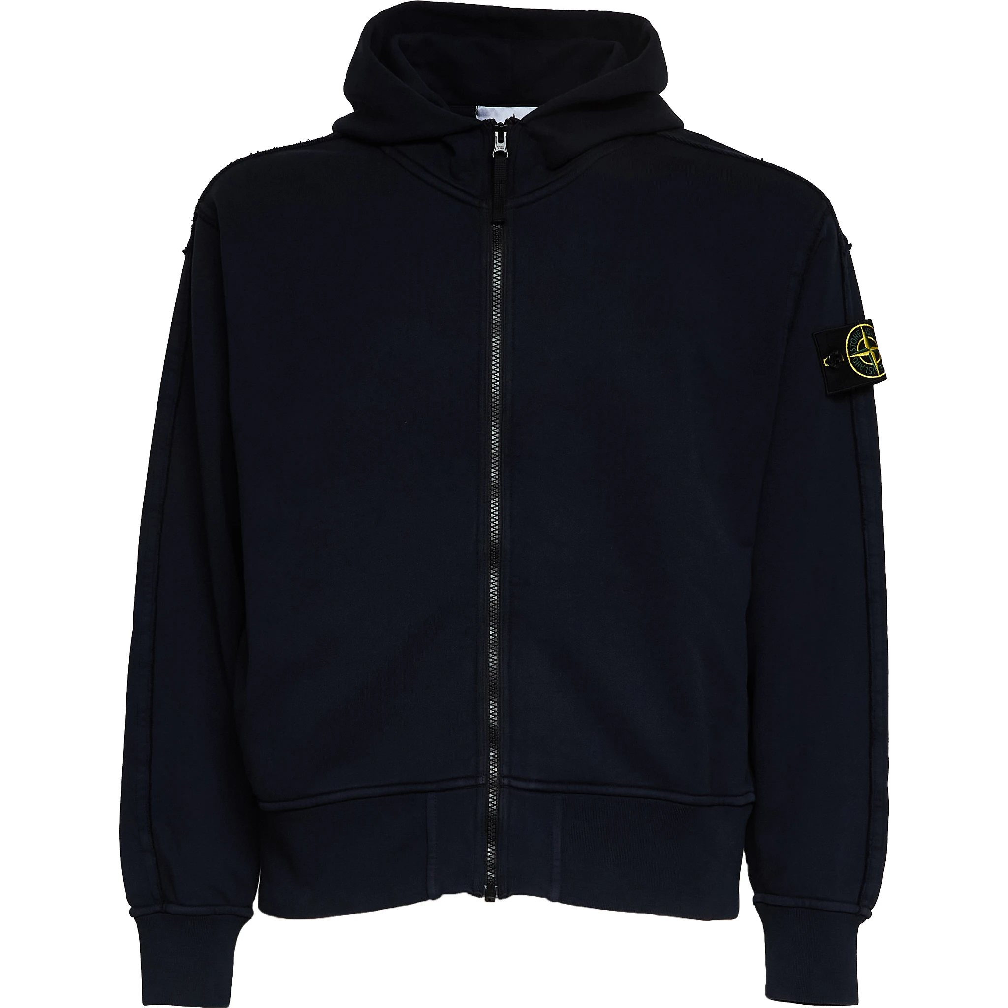 Felpa Con Cappuccio, Zip In Cotone