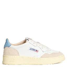 Sneakers Medalist Low In Pelle Bianca, Suede Beige