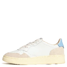 Sneakers Medalist Low In Pelle Bianca, Suede Beige