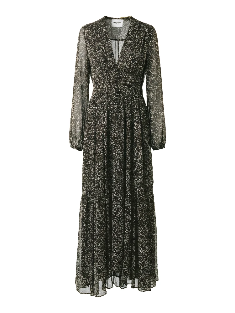 Briane Crinkled Chiffon Dress