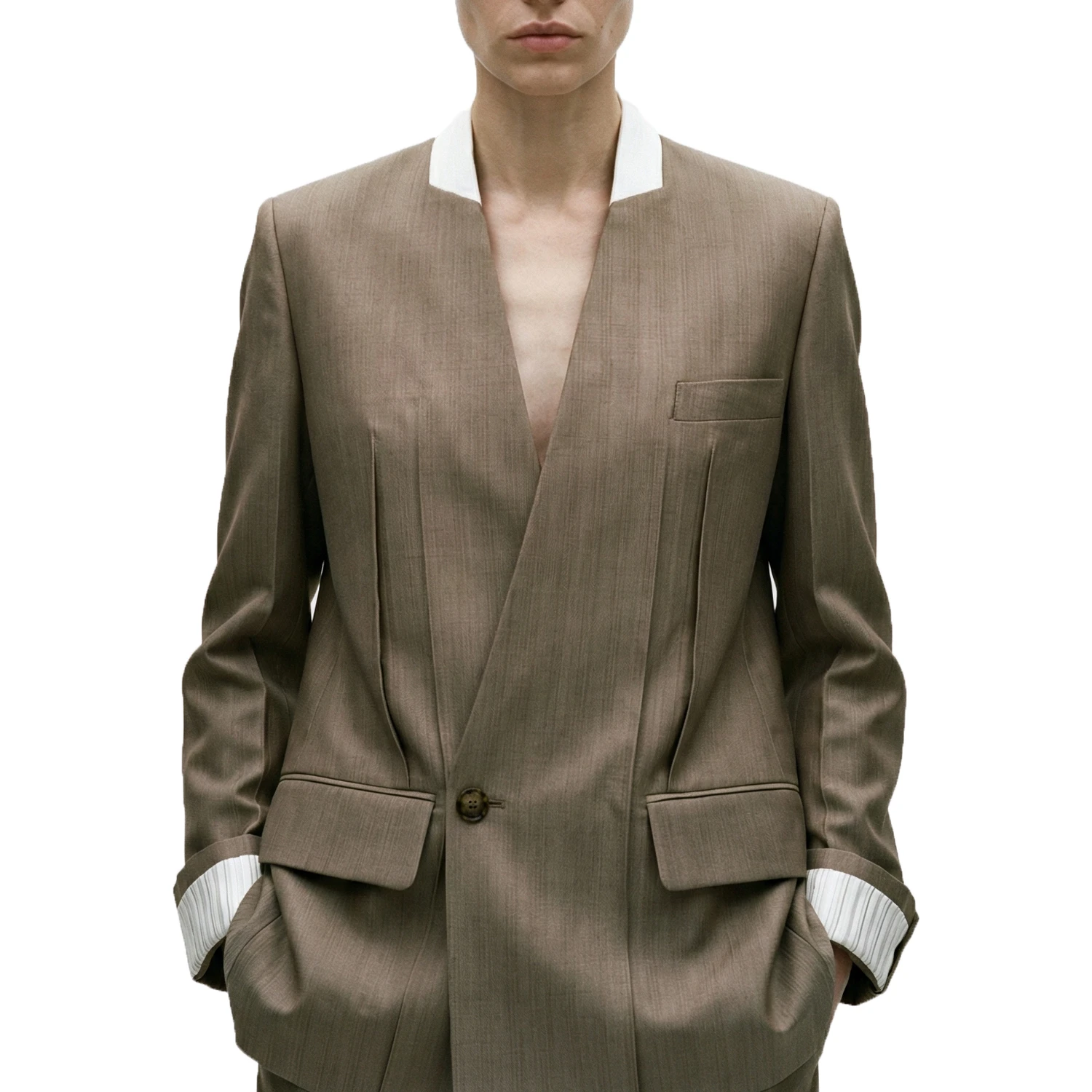 Collarless Jacket