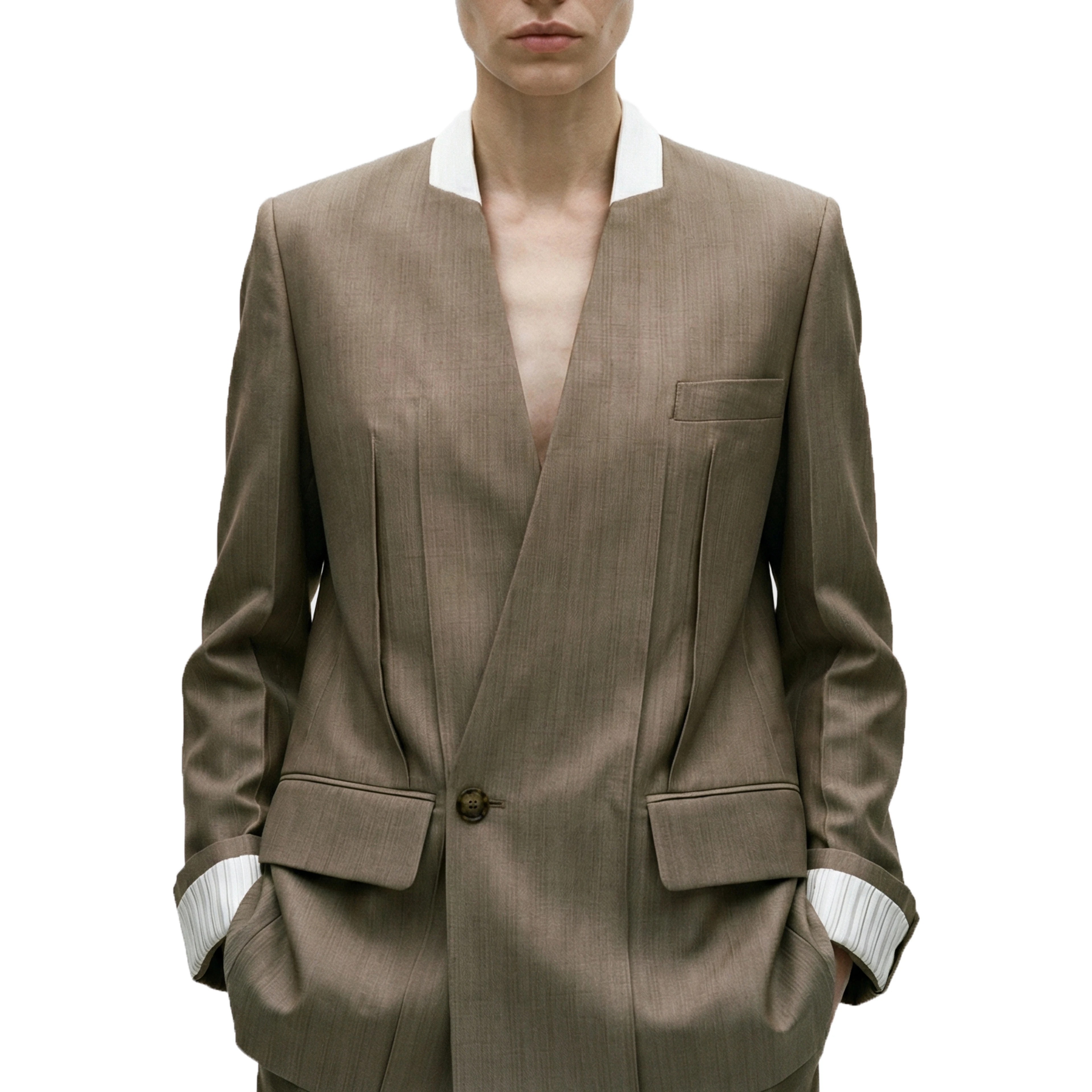 Collarless Jacket