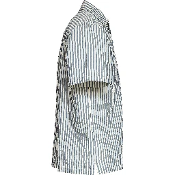 S/S Leavel Stripe Shirt Cotton, Polyester Seersucker