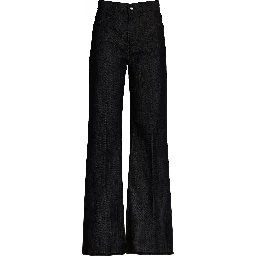 Jeans Amber Cinque Tasche Wide Leg In Denim Seta 7 Oz