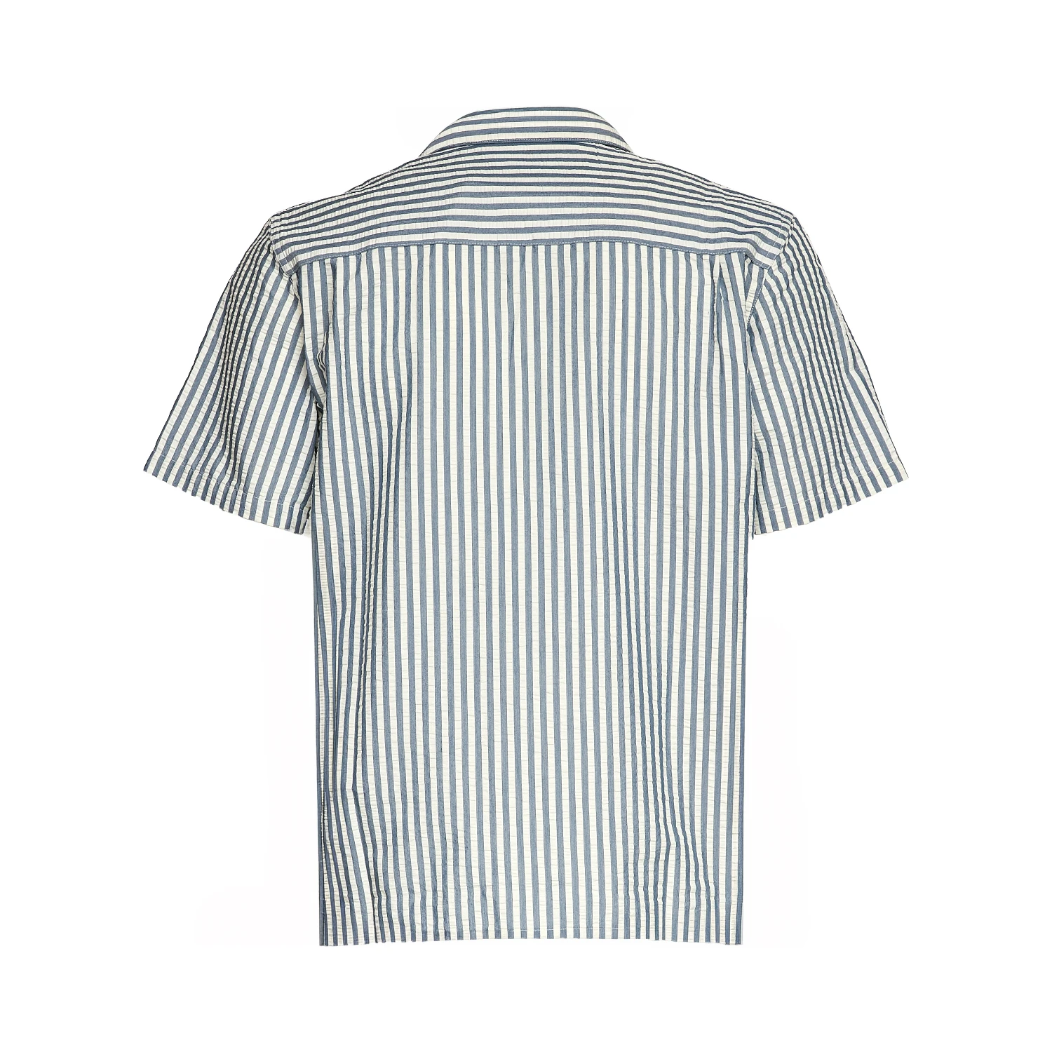 S/S Leavel Stripe Shirt Cotton, Polyester Seersucker