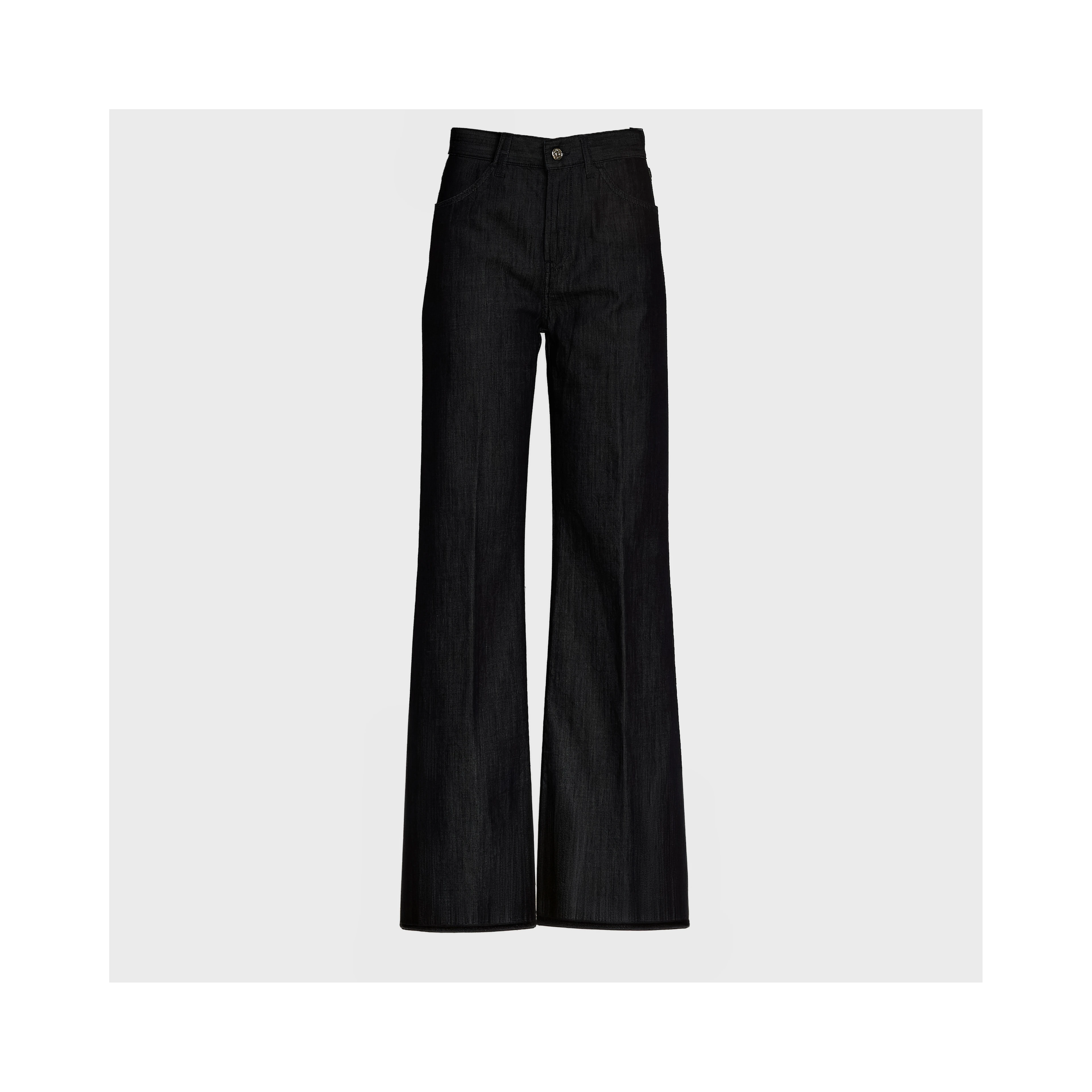 Jeans Amber Cinque Tasche Wide Leg In Denim Seta 7 Oz