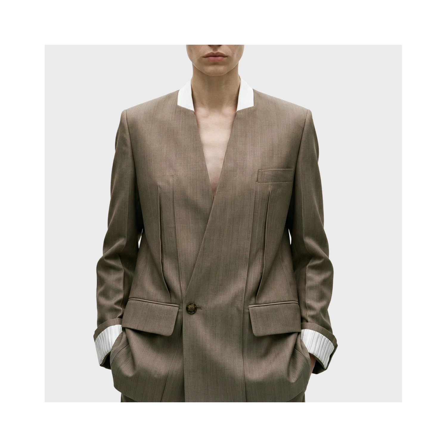 Collarless Jacket