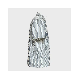 S/S Leavel Stripe Shirt Cotton, Polyester Seersucker