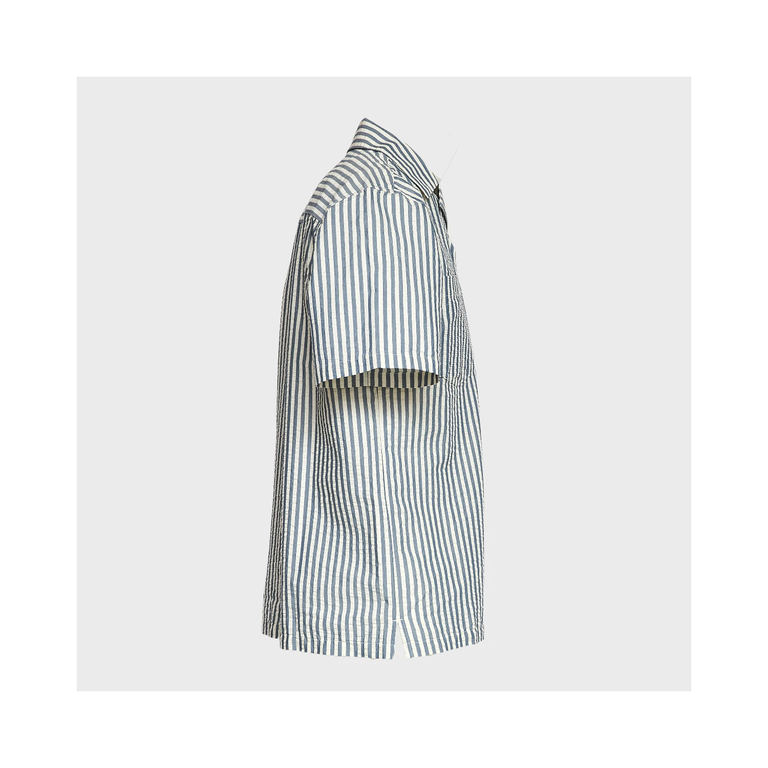 S/S Leavel Stripe Shirt Cotton, Polyester Seersucker