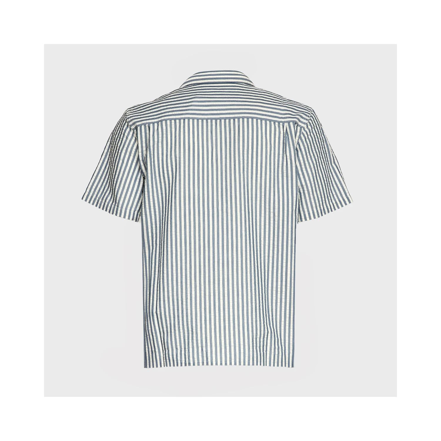 S/S Leavel Stripe Shirt Cotton, Polyester Seersucker