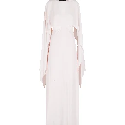 ABITO LUNGO SCOLLO SQUADRATO CON COPRISPALLE IN CREPE DE CHINE - 2 PEZZI