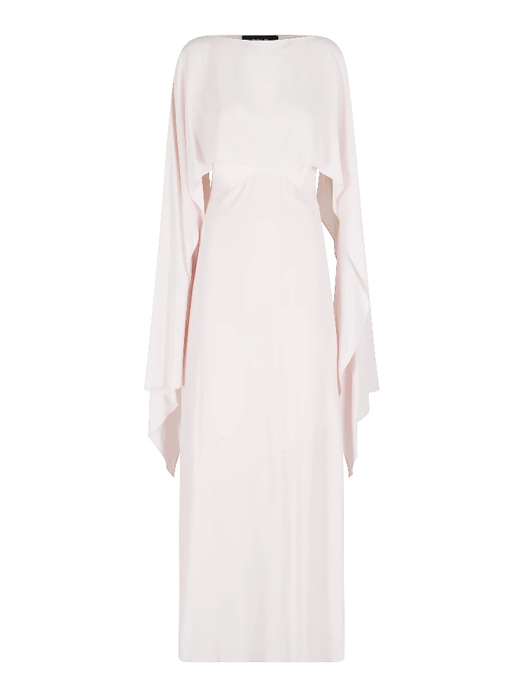 ABITO LUNGO SCOLLO SQUADRATO CON COPRISPALLE IN CREPE DE CHINE - 2 PEZZI