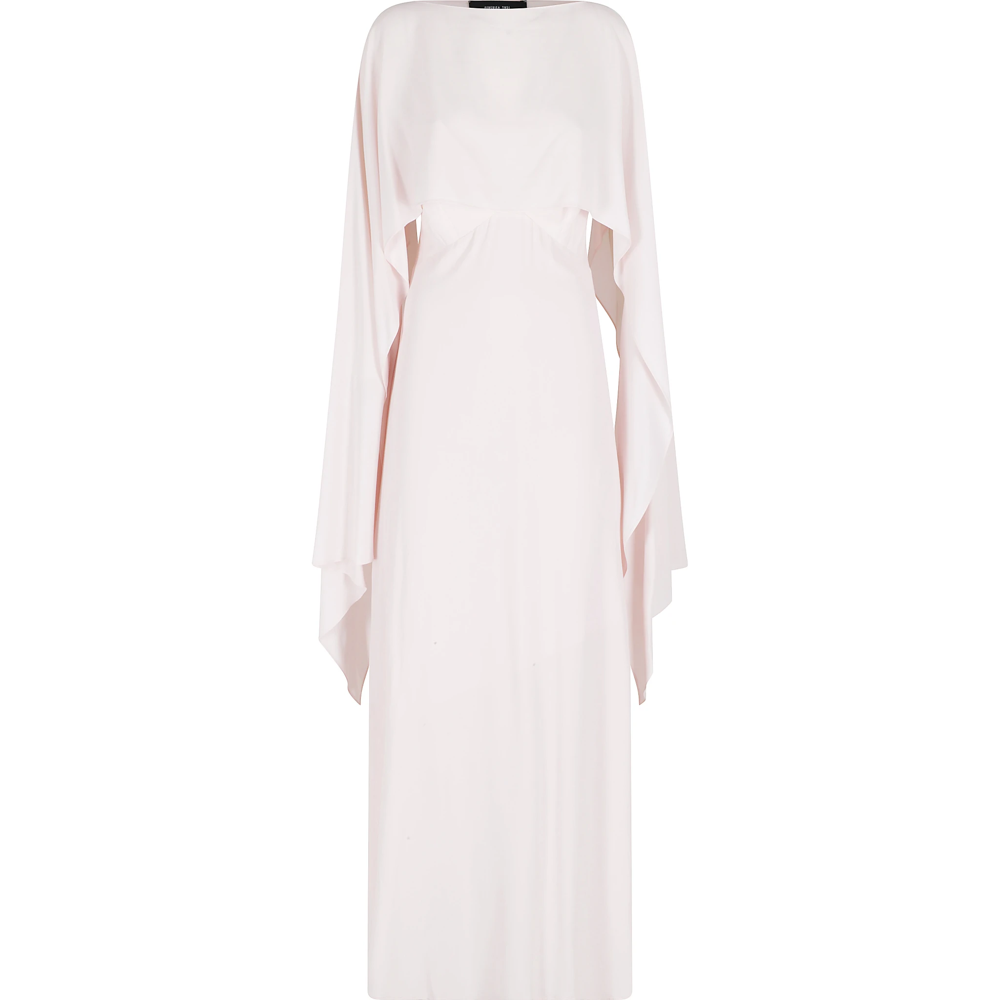 ABITO LUNGO SCOLLO SQUADRATO CON COPRISPALLE IN CREPE DE CHINE - 2 PEZZI