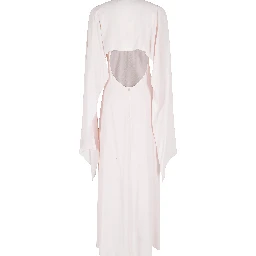 ABITO LUNGO SCOLLO SQUADRATO CON COPRISPALLE IN CREPE DE CHINE - 2 PEZZI