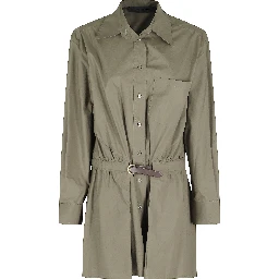 ABITO IN POPELINE CON CINTURA IN PELLE