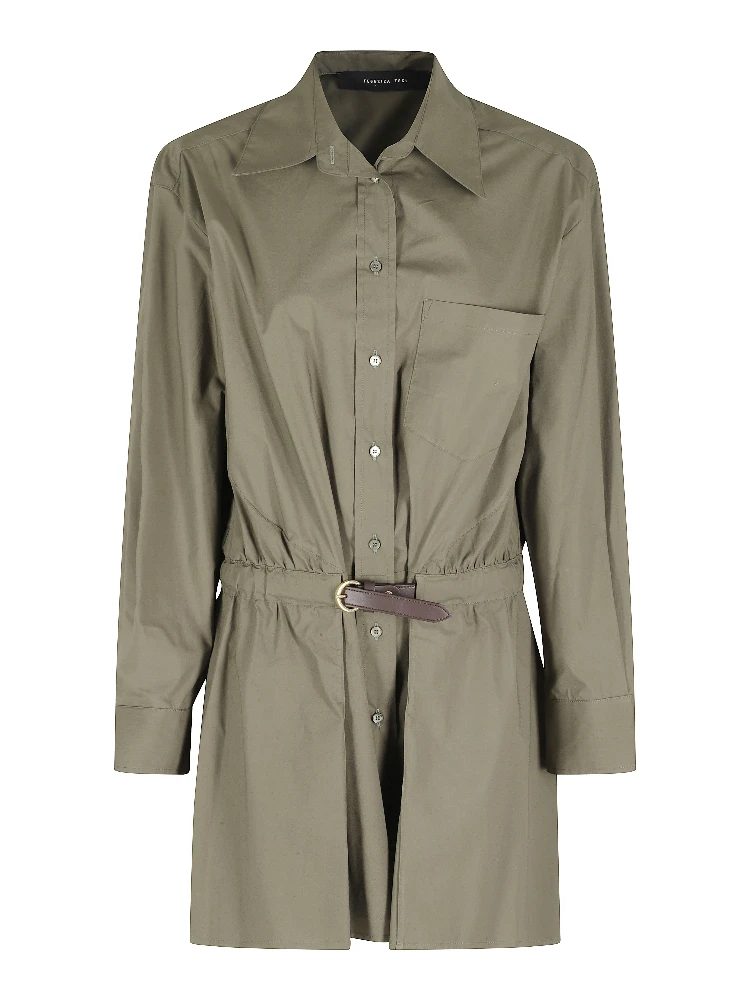 ABITO IN POPELINE CON CINTURA IN PELLE