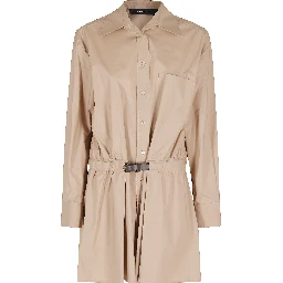 ABITO IN POPELINE CON CINTURA IN PELLE