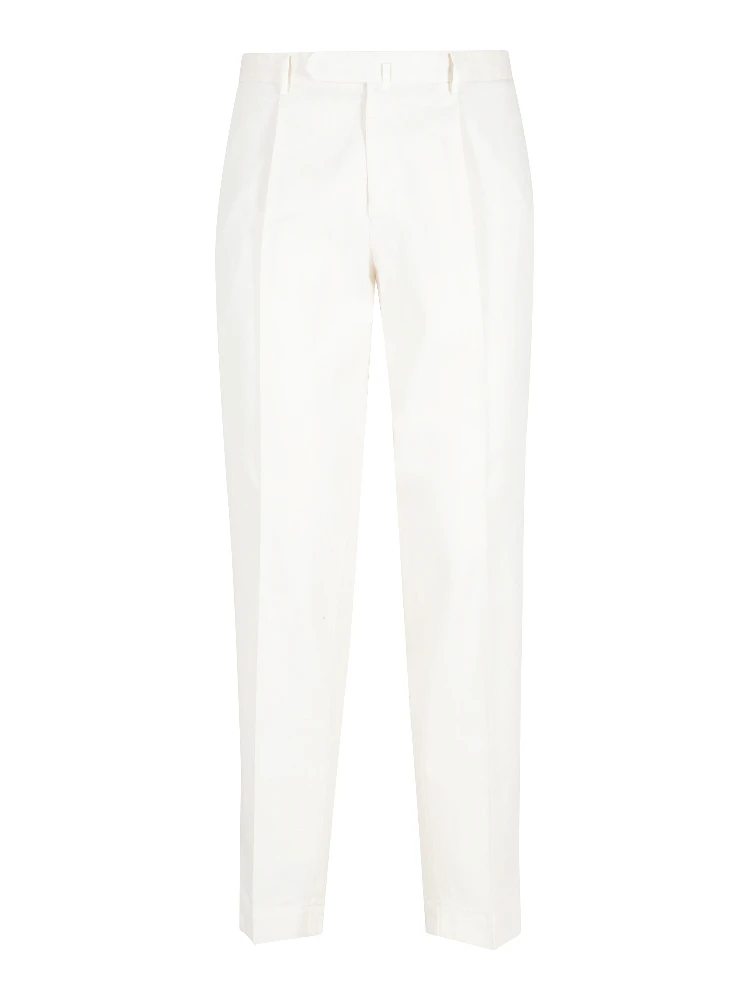 PANTALONE GABARDINA IN COTONE LINO STRETCH TINTA UNITA