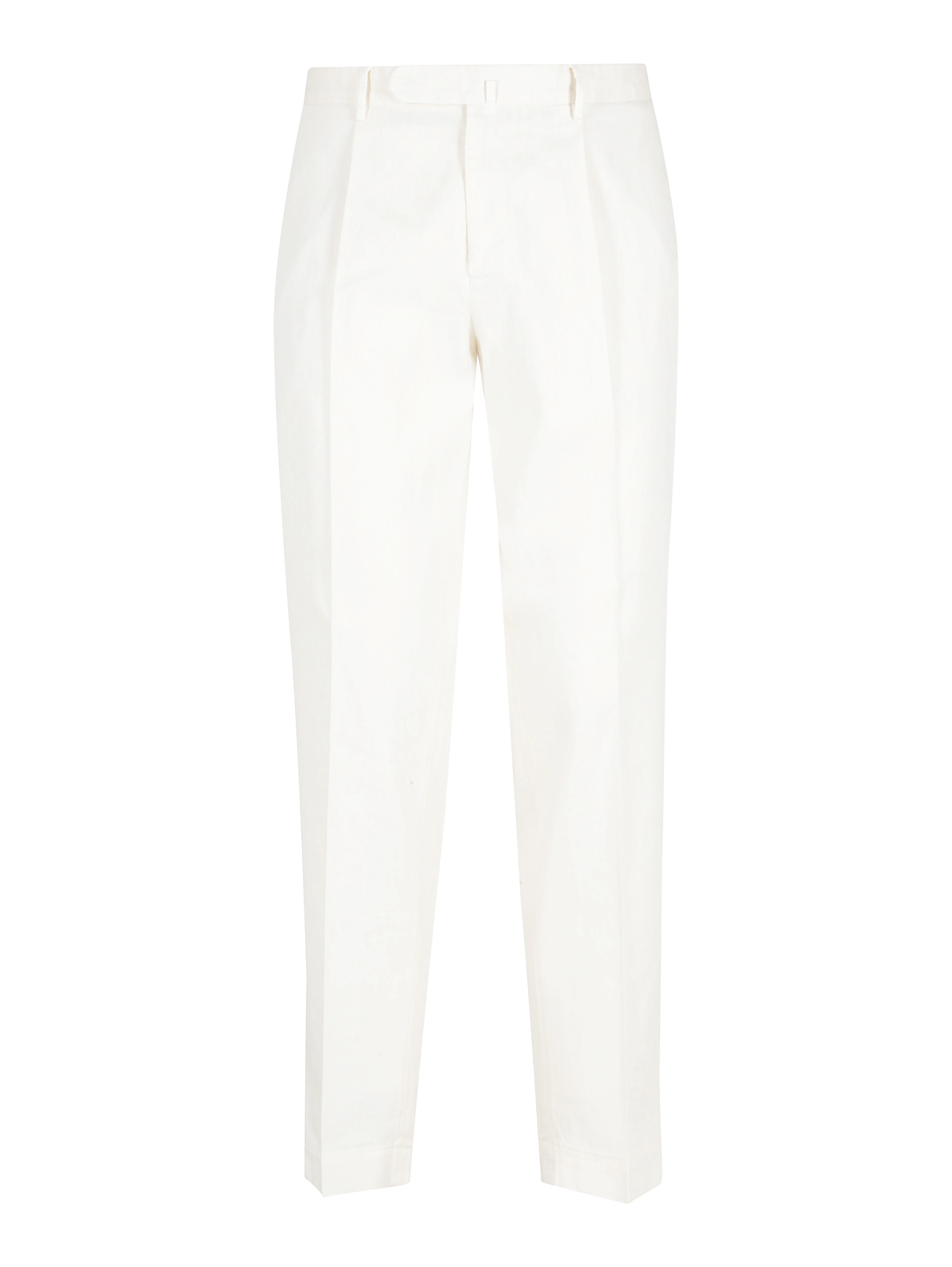 PANTALONE GABARDINA IN COTONE LINO STRETCH TINTA UNITA