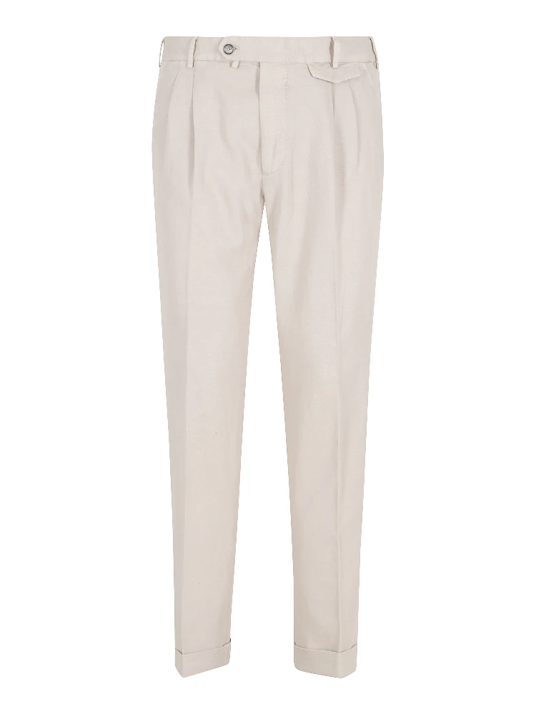 PANTALONE GABARDINA DOPPIO RITORTO IN ICE COTTON