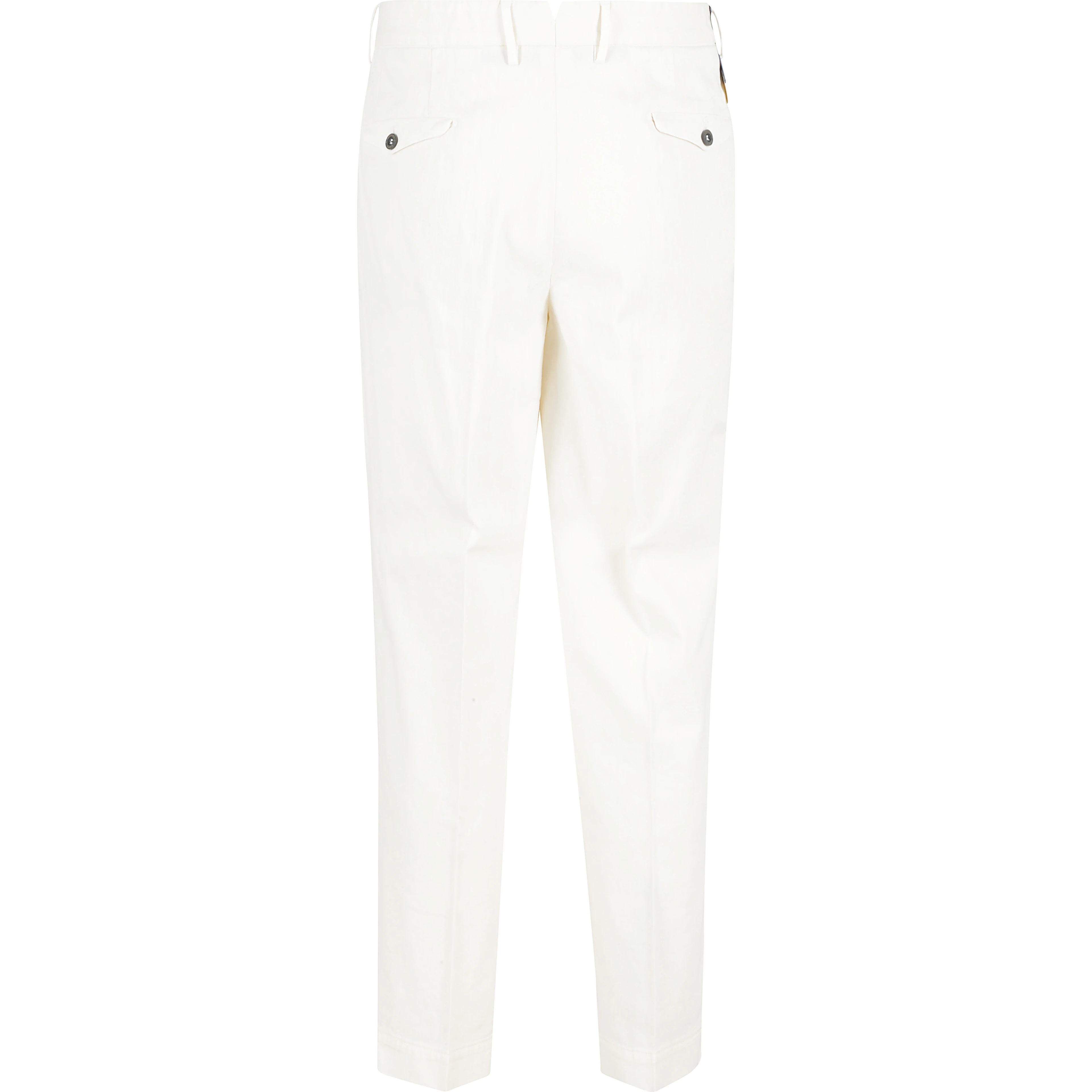 PANTALONE GABARDINA IN COTONE LINO STRETCH TINTA UNITA