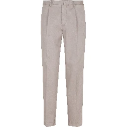 PANTALONE GABARDINA IN COTONE LINO STRETCH TINTA UNITA