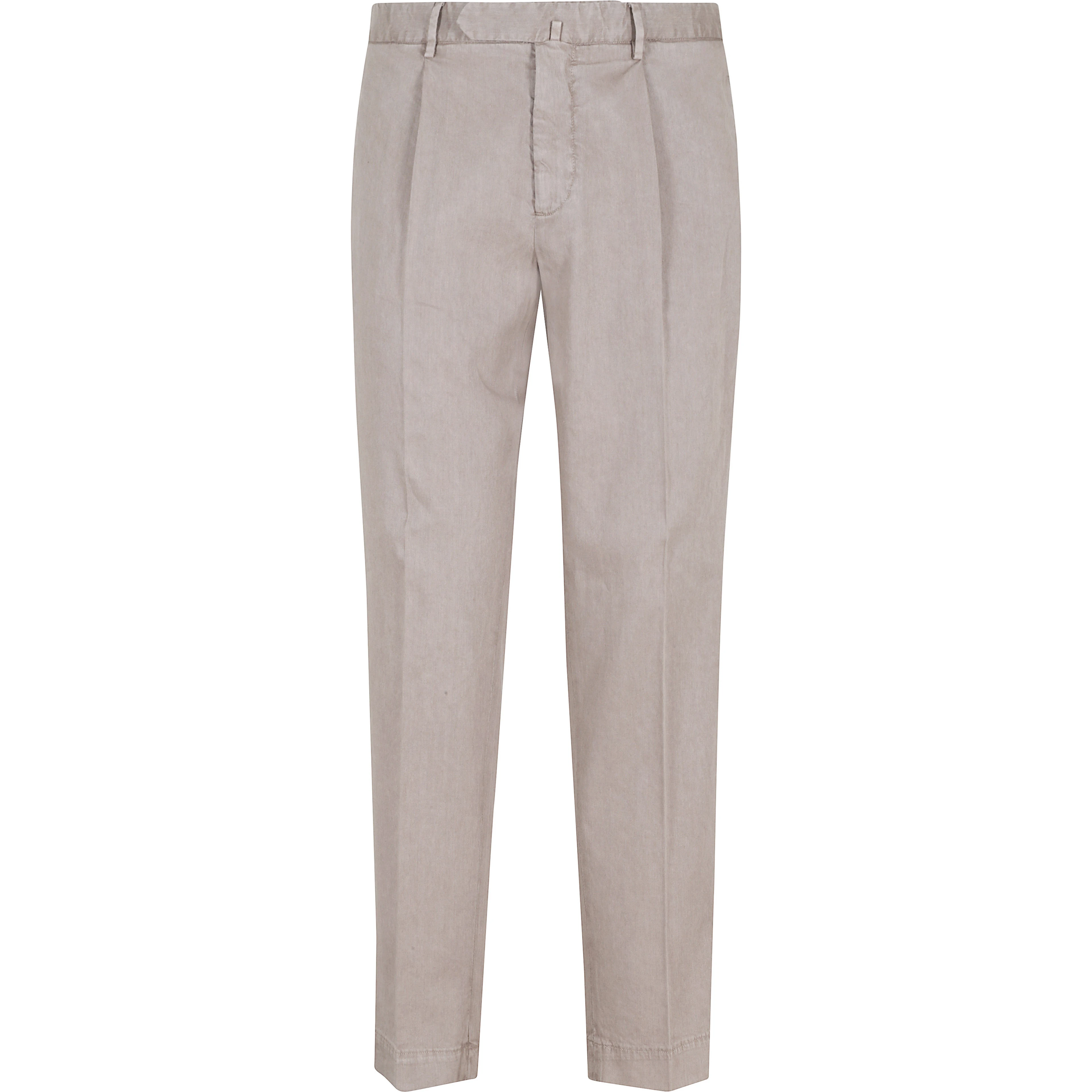 PANTALONE GABARDINA IN COTONE LINO STRETCH TINTA UNITA