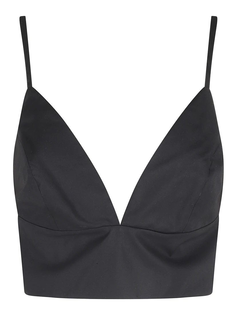 TOP  IN POPELINE SCOLLO V SPALLINE SOTTILI