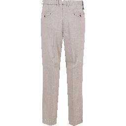 PANTALONE GABARDINA IN COTONE LINO STRETCH TINTA UNITA