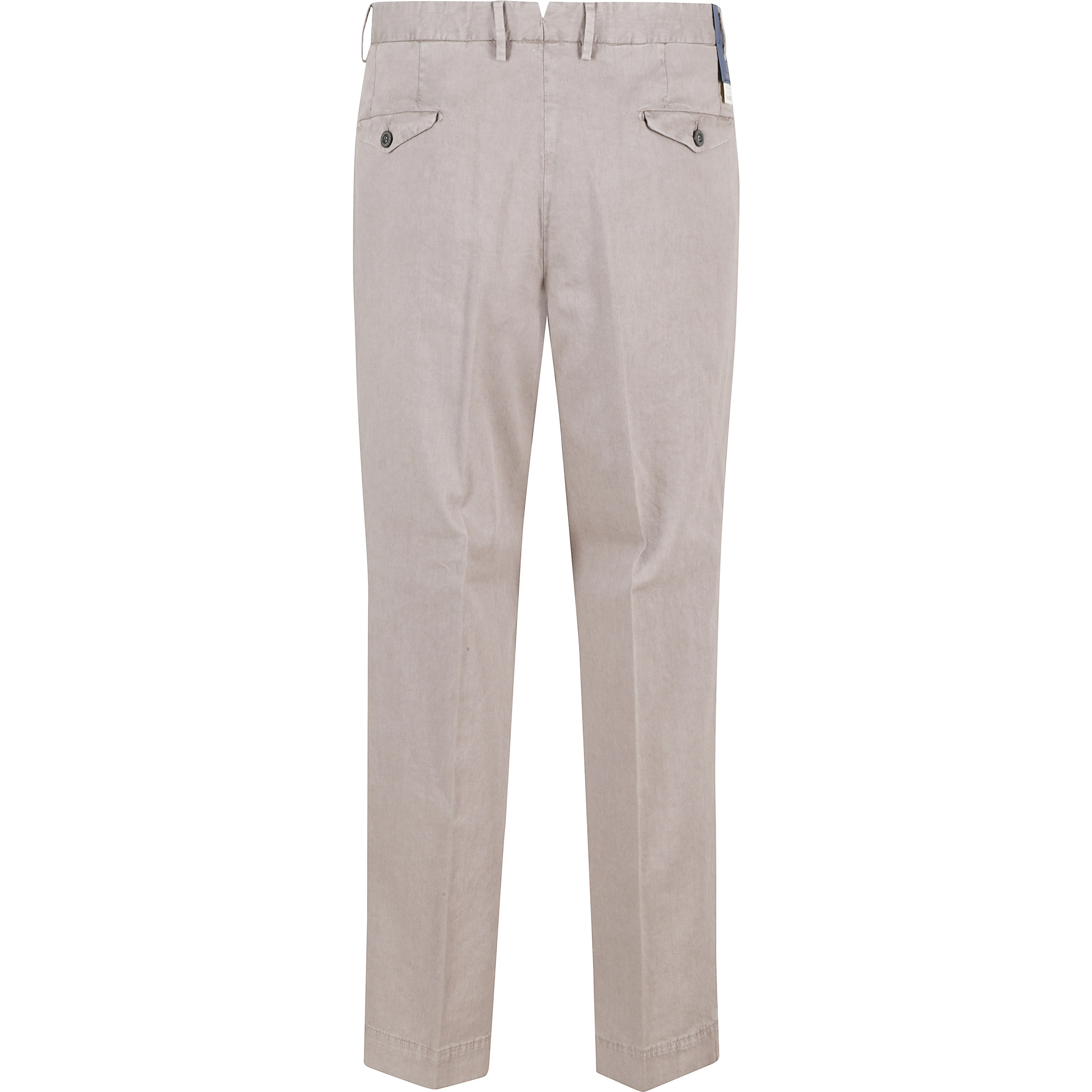 PANTALONE GABARDINA IN COTONE LINO STRETCH TINTA UNITA