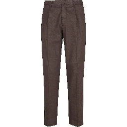 PANTALONE GABARDINA IN COTONE LINO STRETCH TINTA UNITA