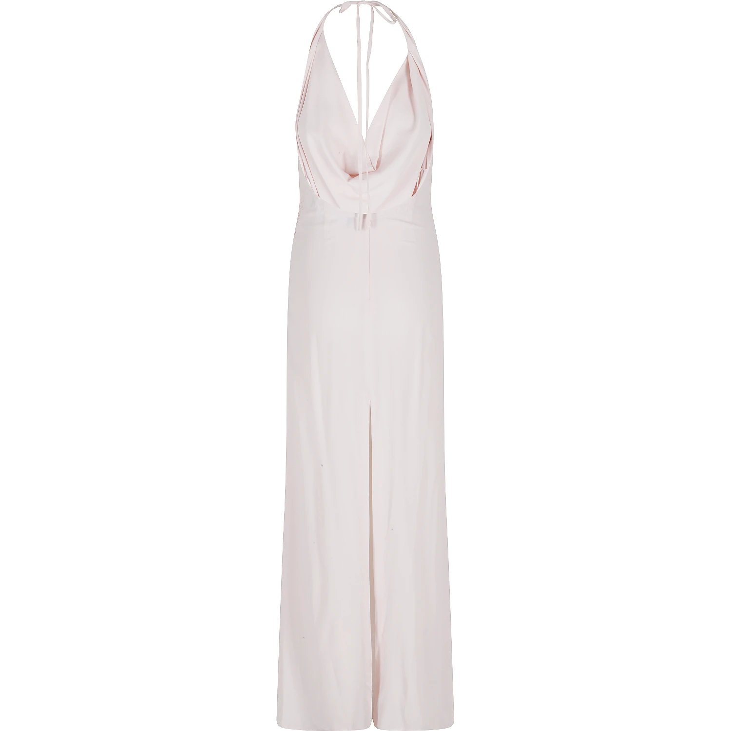 ABITO LUNGO SCOLLO PROFONDO HALTER NECK E SCHIENA SCOPERTA IN CREPE DE CHINE